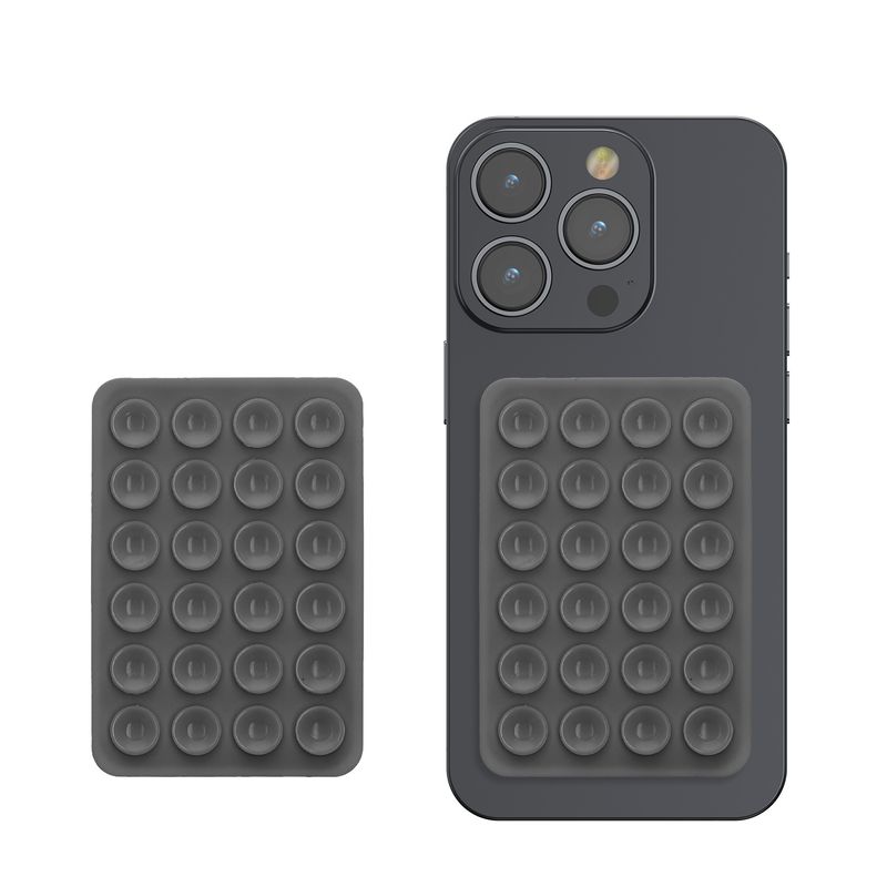 Laptop, Telefoane si Tablete - Telefoane mobile si accesorii - Accesorii Telefoane - Suport si docking telefoane - Set 2 suporturi adezive Kwmobile pentru telefon, functie stand, prindere cu ventuza, silicon, gri - Infinity.ro