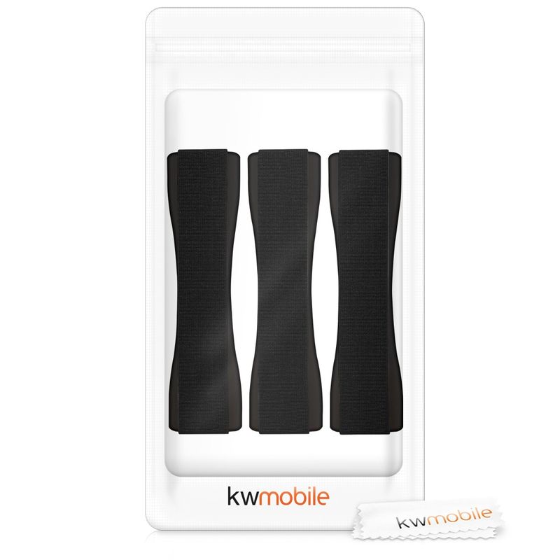 Laptop, Telefoane si Tablete - Telefoane mobile si accesorii - Accesorii Telefoane - Suport si docking telefoane - Set 3 suporturi adezive Kwmobile pentru tableta, functie stand, anti-alunecare, plastic, negru - Infinity.ro
