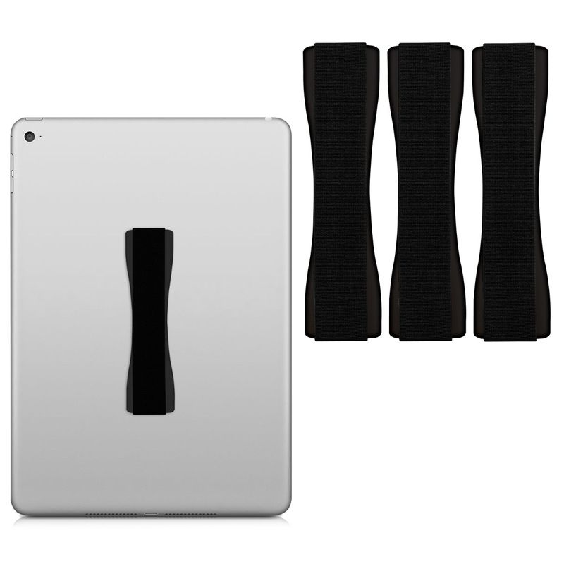 Laptop, Telefoane si Tablete - Telefoane mobile si accesorii - Accesorii Telefoane - Suport si docking telefoane - Set 3 suporturi adezive Kwmobile pentru tableta, functie stand, anti-alunecare, plastic, negru - Infinity.ro