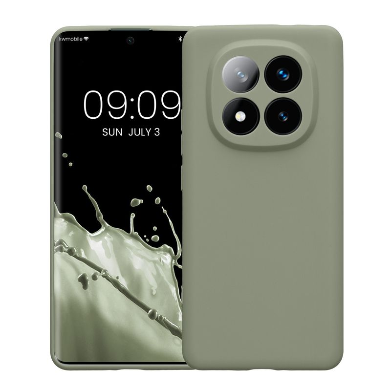 Laptop, Telefoane si Tablete - Telefoane mobile si accesorii - Accesorii Telefoane - Huse telefoane - Husa Kwmobile pentru Xiaomi Redmi Note 14 Pro+ 5G/Redmi Note 14 Pro Plus 5G, anti-alunecare, silicon, verde, gri - Infinity.ro