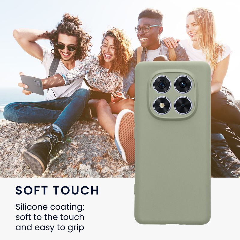Laptop, Telefoane si Tablete - Telefoane mobile si accesorii - Accesorii Telefoane - Huse telefoane - Husa Kwmobile pentru Xiaomi Redmi Note 14 Pro 5G/Poco X7, anti-alunecare, protectie la zgarieturi, silicon, verde, gri - Infinity.ro