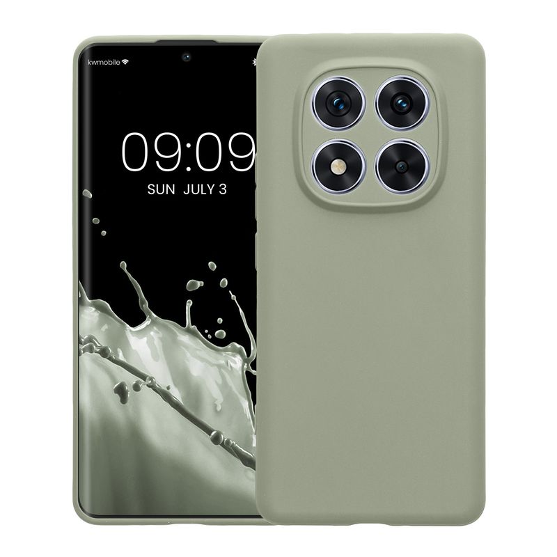 Laptop, Telefoane si Tablete - Telefoane mobile si accesorii - Accesorii Telefoane - Huse telefoane - Husa Kwmobile pentru Xiaomi Redmi Note 14 Pro 5G/Poco X7, anti-alunecare, protectie la zgarieturi, silicon, verde, gri - Infinity.ro