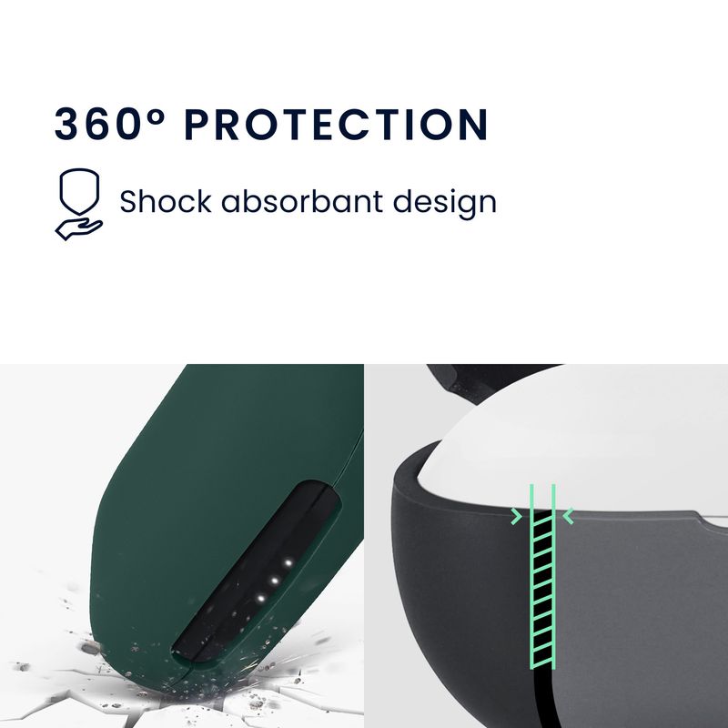 TV, Audio-Video si Foto - Portabile audio - Casti audio - Husa casti Kwmobile pentru Anker AeroFit 2 Pro, protectie la zgarieturi, Silicon, verde - Infinity.ro