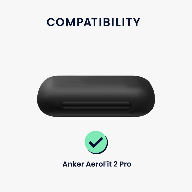 TV, Audio-Video si Foto - Portabile audio - Casti audio - Husa casti Kwmobile pentru Anker AeroFit 2 Pro, protectie la zgarieturi, Silicon, negru - Infinity.ro