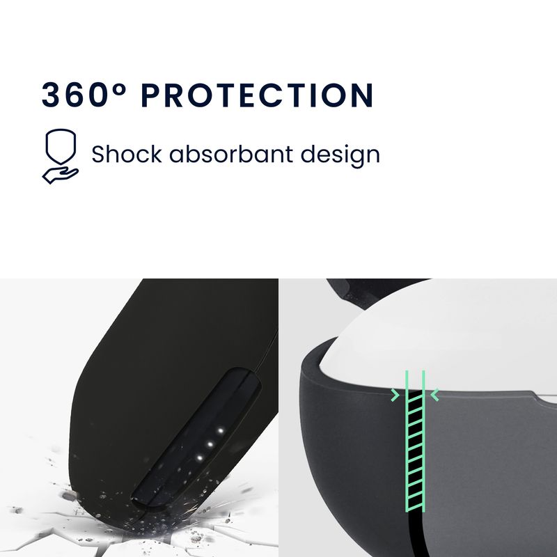 TV, Audio-Video si Foto - Portabile audio - Casti audio - Husa casti Kwmobile pentru Anker AeroFit 2 Pro, protectie la zgarieturi, Silicon, negru - Infinity.ro
