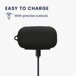 TV, Audio-Video si Foto - Portabile audio - Casti audio - Husa casti Kwmobile pentru Anker AeroFit 2 Pro, protectie la zgarieturi, Silicon, negru - Infinity.ro
