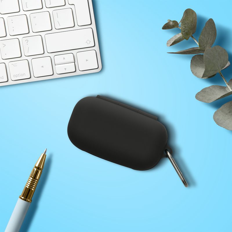 TV, Audio-Video si Foto - Portabile audio - Casti audio - Husa casti Kwmobile pentru Anker AeroFit 2 Pro, protectie la zgarieturi, Silicon, negru - Infinity.ro