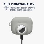 TV, Audio-Video si Foto - Portabile audio - Casti audio - Husa casti Kwmobile pentru Apple AirPods Pro 3, protectie la zgarieturi, Silicon, gri - Infinity.ro