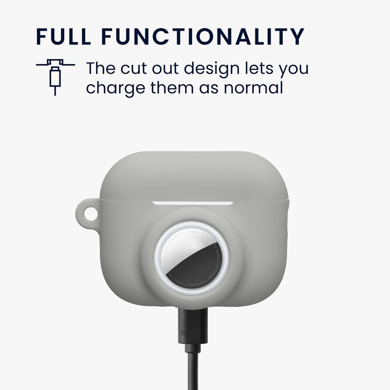 TV, Audio-Video si Foto - Portabile audio - Casti audio - Husa casti Kwmobile pentru Apple AirPods Pro 3, protectie la zgarieturi, Silicon, gri - Infinity.ro