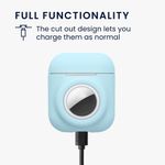 TV, Audio-Video si Foto - Portabile audio - Casti audio - Husa casti Kwmobile pentru Apple AirPods 1, AirPods 2, incarcare wireless, Silicon, albastru deschis - Infinity.ro