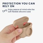 TV, Audio-Video si Foto - Portabile audio - Casti audio - Husa casti Kwmobile pentru Apple AirPods Pro 3, protectie la zgarieturi, Silicon, bej - Infinity.ro