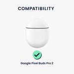 TV, Audio-Video si Foto - Portabile audio - Casti audio - Husa casti Kwmobile pentru Google Pixel Buds Pro 2, protectie la zgarieturi, Silicon, alb, negru - Infinity.ro