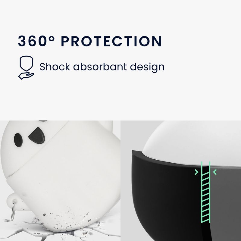 TV, Audio-Video si Foto - Portabile audio - Casti audio - Husa casti Kwmobile pentru Google Pixel Buds Pro 2, protectie la zgarieturi, Silicon, alb, negru - Infinity.ro