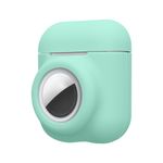 TV, Audio-Video si Foto - Portabile audio - Casti audio - Husa casti Kwmobile pentru Apple AirPods 1, AirPods 2, incarcare wireless, Silicon, verde - Infinity.ro