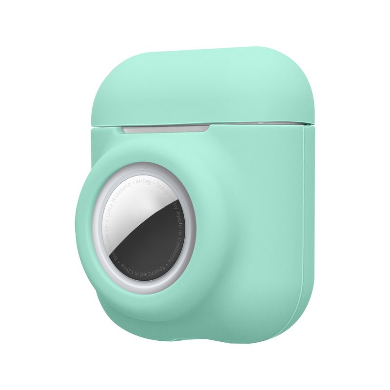 TV, Audio-Video si Foto - Portabile audio - Casti audio - Husa casti Kwmobile pentru Apple AirPods 1, AirPods 2, incarcare wireless, Silicon, verde - Infinity.ro