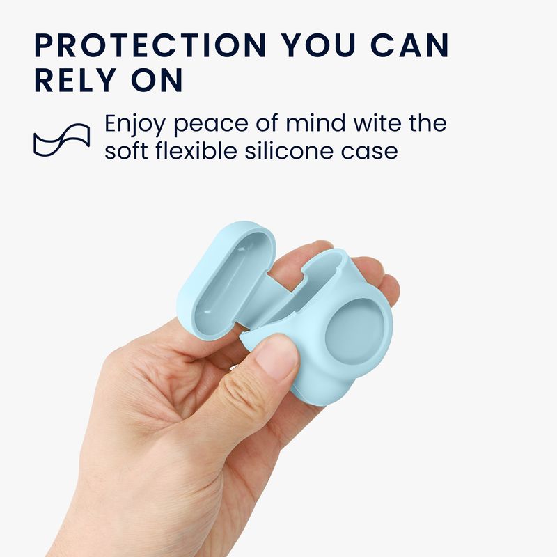 TV, Audio-Video si Foto - Portabile audio - Casti audio - Husa casti Kwmobile pentru Apple AirPods 1, AirPods 2, incarcare wireless, Silicon, albastru deschis - Infinity.ro