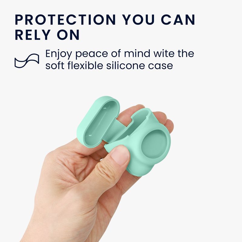 TV, Audio-Video si Foto - Portabile audio - Casti audio - Husa casti Kwmobile pentru Apple AirPods 1, AirPods 2, incarcare wireless, Silicon, verde - Infinity.ro