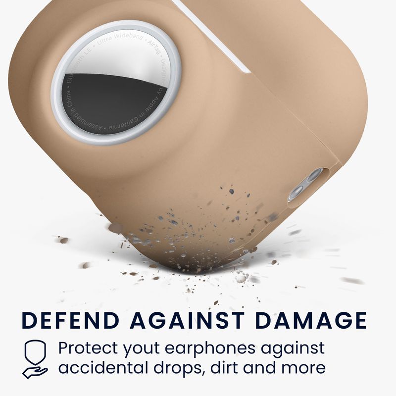 TV, Audio-Video si Foto - Portabile audio - Casti audio - Husa casti Kwmobile pentru Apple AirPods Pro 3, protectie la zgarieturi, Silicon, bej - Infinity.ro
