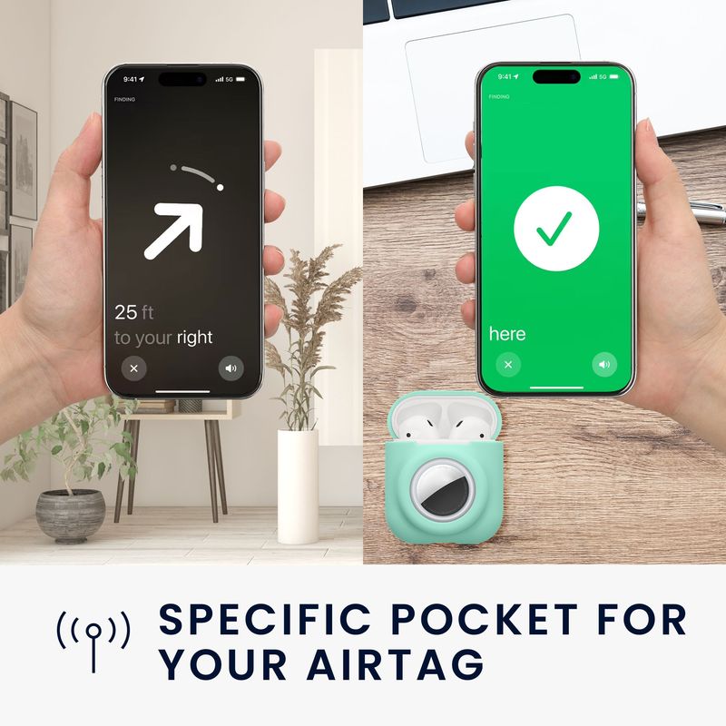 TV, Audio-Video si Foto - Portabile audio - Casti audio - Husa casti Kwmobile pentru Apple AirPods 1, AirPods 2, incarcare wireless, Silicon, verde - Infinity.ro