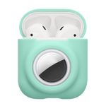 TV, Audio-Video si Foto - Portabile audio - Casti audio - Husa casti Kwmobile pentru Apple AirPods 1, AirPods 2, incarcare wireless, Silicon, verde - Infinity.ro