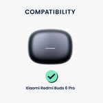 TV, Audio-Video si Foto - Portabile audio - Casti audio - Husa casti Kwmobile pentru Xiaomi Redmi Buds 6 Pro, protectie la zgarieturi, Silicon, alb, negru - Infinity.ro