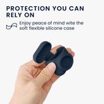 TV, Audio-Video si Foto - Portabile audio - Casti audio - Husa casti Kwmobile pentru Apple AirPods 1, AirPods 2, incarcare wireless, prindere cu carabina, Silicon, albastru - Infinity.ro