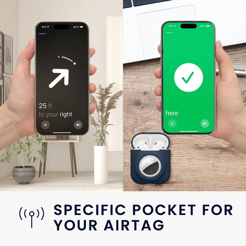 TV, Audio-Video si Foto - Portabile audio - Casti audio - Husa casti Kwmobile pentru Apple AirPods 1, AirPods 2, incarcare wireless, prindere cu carabina, Silicon, albastru - Infinity.ro
