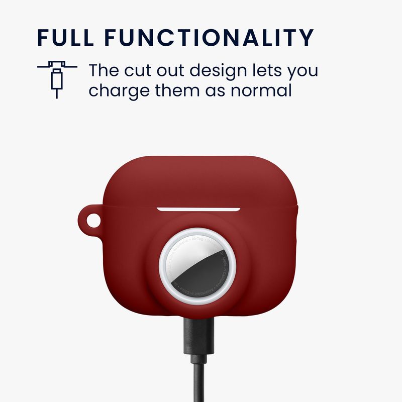 TV, Audio-Video si Foto - Portabile audio - Casti audio - Husa casti Kwmobile pentru Apple AirPods Pro 3, protectie la zgarieturi, Silicon, rosu - Infinity.ro
