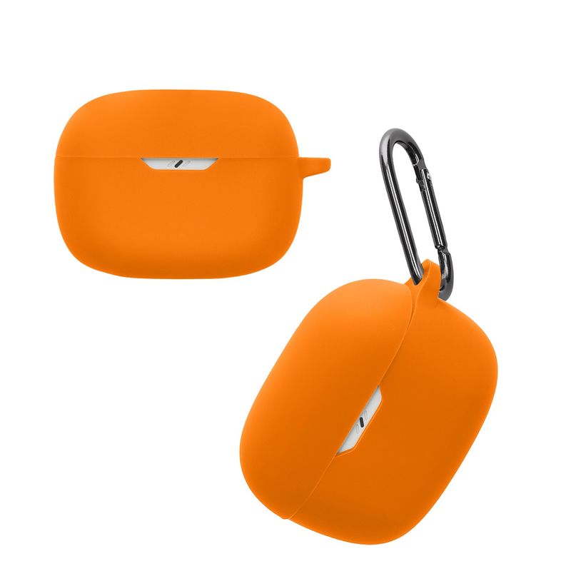 TV, Audio-Video si Foto - Portabile audio - Casti audio - Husa casti Kwmobile pentru JBL Wave Beam, Beam 2, Wave 200TWS, prindere cu carabina, antizgarieturi, Silicon, portocaliu - Infinity.ro