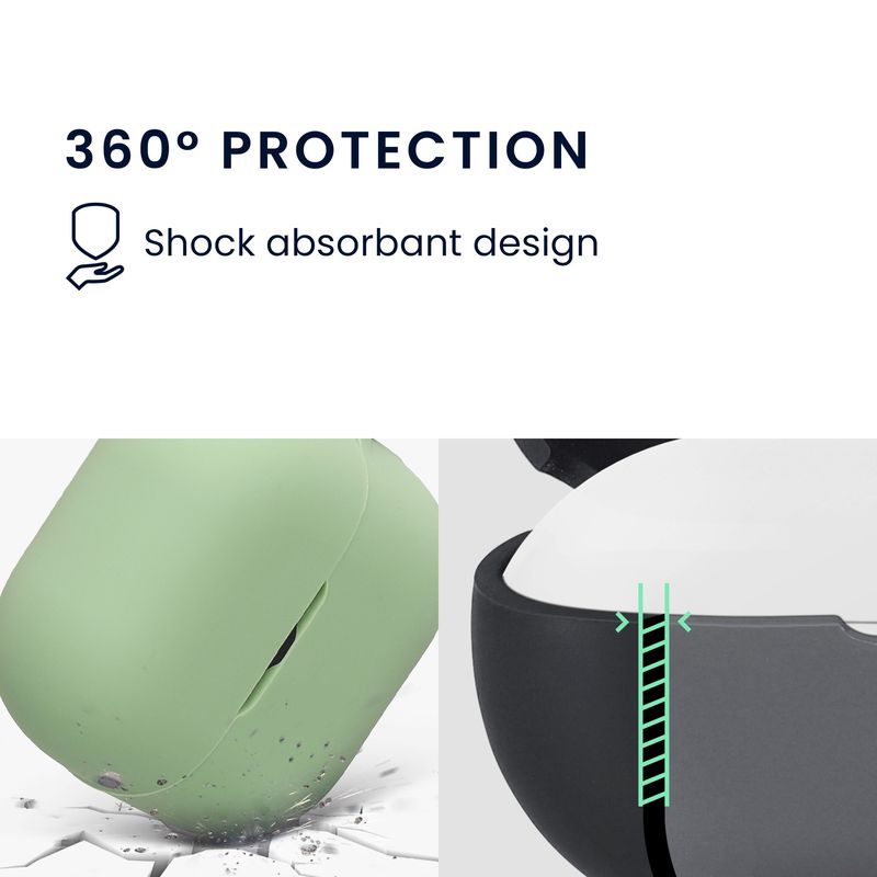 TV, Audio-Video si Foto - Portabile audio - Casti audio - Husa casti Kwmobile pentru Huawei FreeClip 2, protectie la zgarieturi, Silicon, verde - Infinity.ro