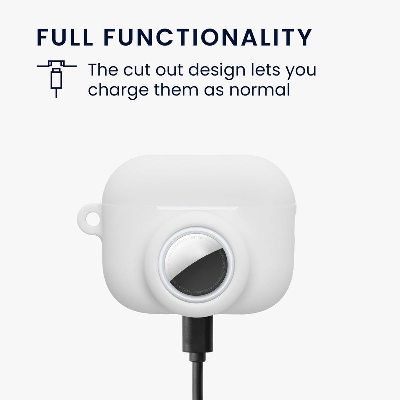 TV, Audio-Video si Foto - Portabile audio - Casti audio - Husa casti Kwmobile pentru Apple AirPods Pro 3, protectie la zgarieturi, Silicon, alb - Infinity.ro