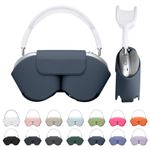 TV, Audio-Video si Foto - Portabile audio - Casti audio - Husa casti Kwmobile pentru Apple AirPods Max, AirPods Max 2, fixare magnetica, Poliester, albastru - Infinity.ro