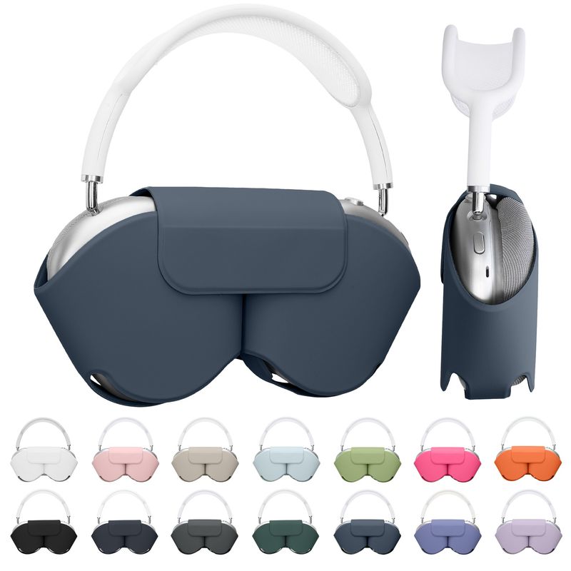TV, Audio-Video si Foto - Portabile audio - Casti audio - Husa casti Kwmobile pentru Apple AirPods Max, AirPods Max 2, fixare magnetica, Poliester, albastru - Infinity.ro