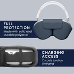 TV, Audio-Video si Foto - Portabile audio - Casti audio - Husa casti Kwmobile pentru Apple AirPods Max, AirPods Max 2, fixare magnetica, Poliester, albastru - Infinity.ro