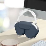 TV, Audio-Video si Foto - Portabile audio - Casti audio - Husa casti Kwmobile pentru Apple AirPods Max, AirPods Max 2, fixare magnetica, Poliester, albastru - Infinity.ro