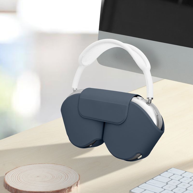 TV, Audio-Video si Foto - Portabile audio - Casti audio - Husa casti Kwmobile pentru Apple AirPods Max, AirPods Max 2, fixare magnetica, Poliester, albastru - Infinity.ro