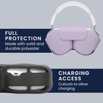 TV, Audio-Video si Foto - Portabile audio - Casti audio - Husa casti Kwmobile pentru Apple AirPods Max, AirPods Max 2, fixare magnetica, Poliester, mov - Infinity.ro
