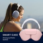 TV, Audio-Video si Foto - Portabile audio - Casti audio - Husa casti Kwmobile pentru Apple AirPods Max, AirPods Max 2, fixare magnetica, Poliester, roz - Infinity.ro