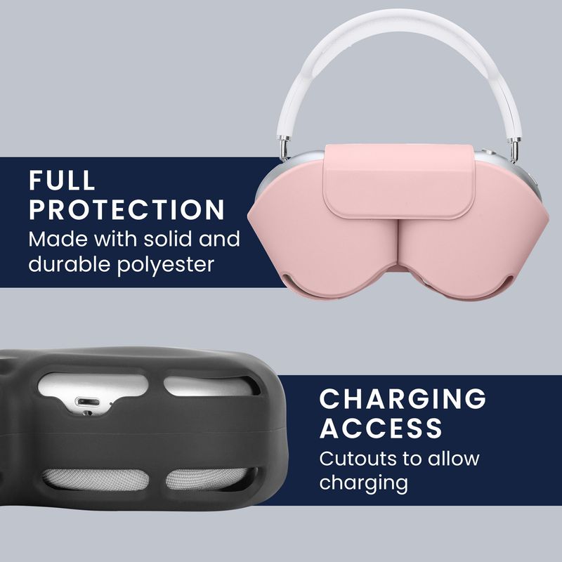 TV, Audio-Video si Foto - Portabile audio - Casti audio - Husa casti Kwmobile pentru Apple AirPods Max, AirPods Max 2, fixare magnetica, Poliester, roz - Infinity.ro