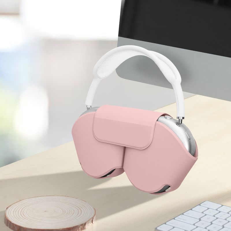 TV, Audio-Video si Foto - Portabile audio - Casti audio - Husa casti Kwmobile pentru Apple AirPods Max, AirPods Max 2, fixare magnetica, Poliester, roz - Infinity.ro
