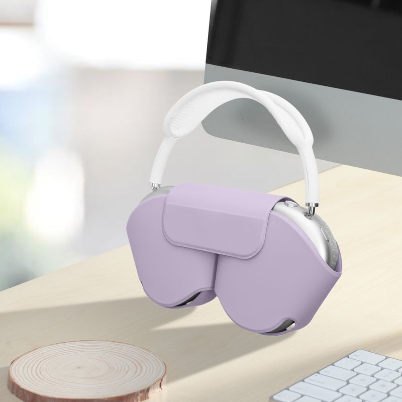 TV, Audio-Video si Foto - Portabile audio - Casti audio - Husa casti Kwmobile pentru Apple AirPods Max, AirPods Max 2, fixare magnetica, Poliester, mov - Infinity.ro