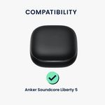 TV, Audio-Video si Foto - Portabile audio - Casti audio - Husa casti Kwmobile pentru Anker Soundcore Liberty 5, protectie la zgarieturi, Silicon, alb, negru - Infinity.ro