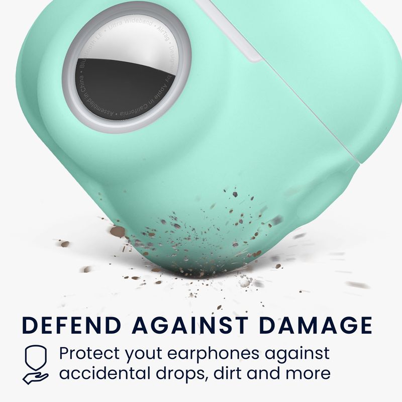 TV, Audio-Video si Foto - Portabile audio - Casti audio - Husa casti Kwmobile pentru Apple AirPods Pro 2, protectie la zgarieturi, Silicon, verde - Infinity.ro