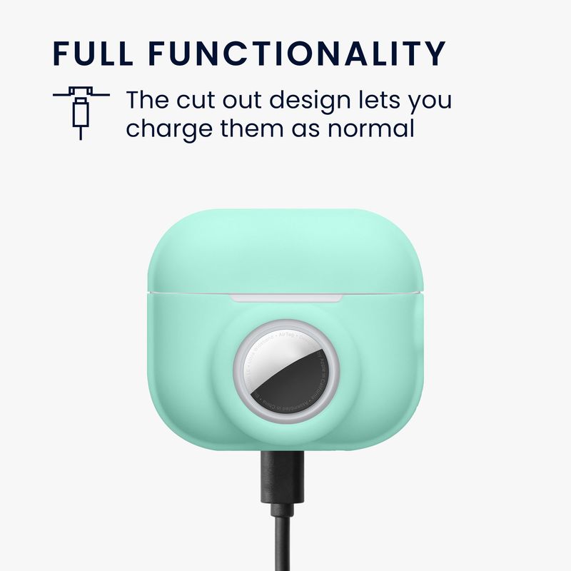 TV, Audio-Video si Foto - Portabile audio - Casti audio - Husa casti Kwmobile pentru Apple AirPods Pro 2, protectie la zgarieturi, Silicon, verde - Infinity.ro