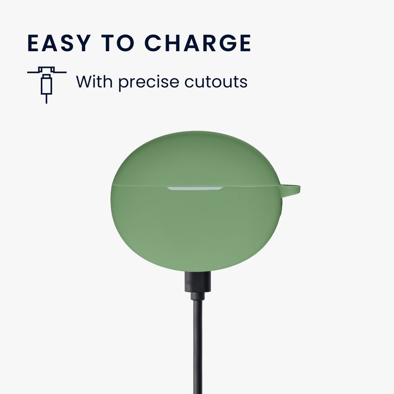 TV, Audio-Video si Foto - Portabile audio - Casti audio - Husa casti Kwmobile pentru OnePlus Buds 4, protectie la zgarieturi, Silicon, verde - Infinity.ro