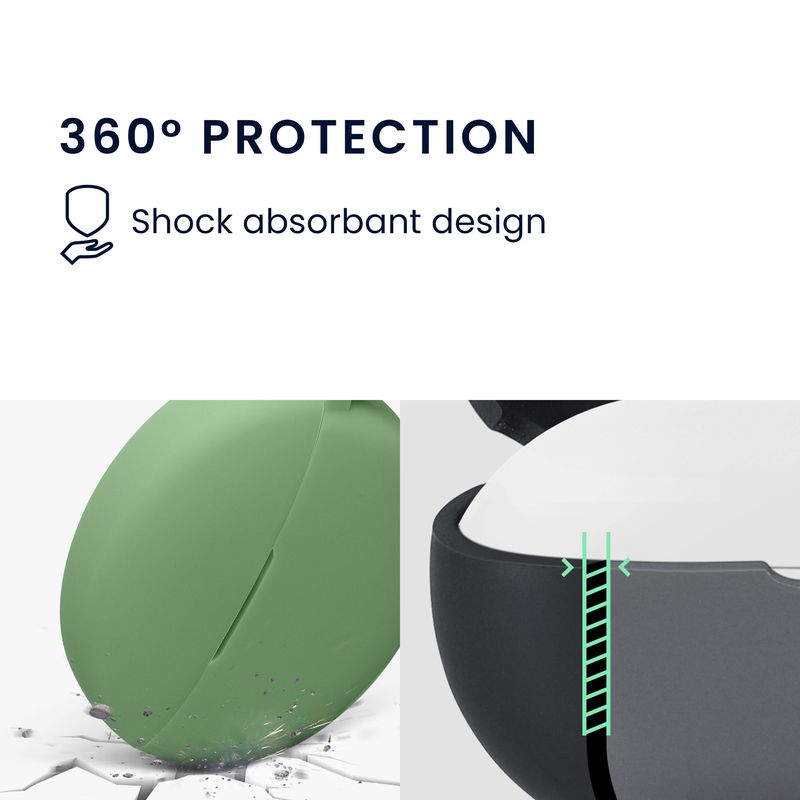 TV, Audio-Video si Foto - Portabile audio - Casti audio - Husa casti Kwmobile pentru OnePlus Buds 4, protectie la zgarieturi, Silicon, verde - Infinity.ro