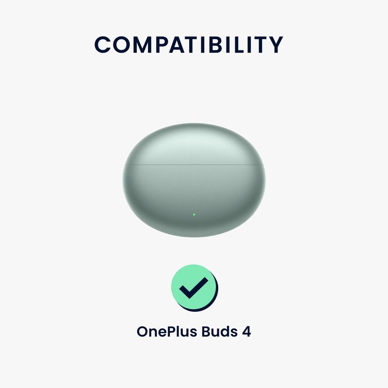 TV, Audio-Video si Foto - Portabile audio - Casti audio - Husa casti Kwmobile pentru OnePlus Buds 4, protectie la zgarieturi, Silicon, verde - Infinity.ro