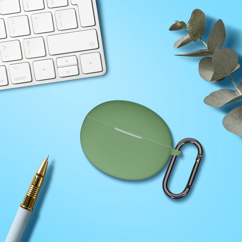 TV, Audio-Video si Foto - Portabile audio - Casti audio - Husa casti Kwmobile pentru OnePlus Buds 4, protectie la zgarieturi, Silicon, verde - Infinity.ro