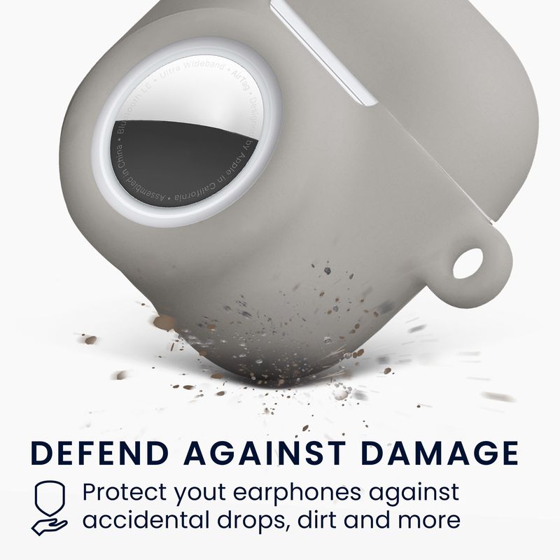 TV, Audio-Video si Foto - Portabile audio - Casti audio - Husa casti Kwmobile pentru Apple AirPods 4, protectie la zgarieturi, Silicon, gri - Infinity.ro