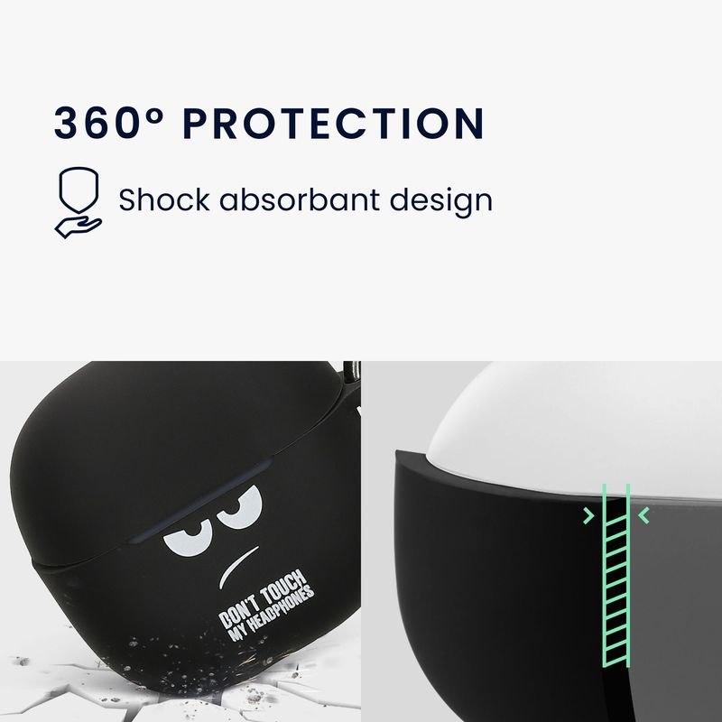 TV, Audio-Video si Foto - Portabile audio - Casti audio - Husa casti Kwmobile pentru Xiaomi Redmi Buds 6 Lite, protectie la zgarieturi, Silicon, alb, negru - Infinity.ro